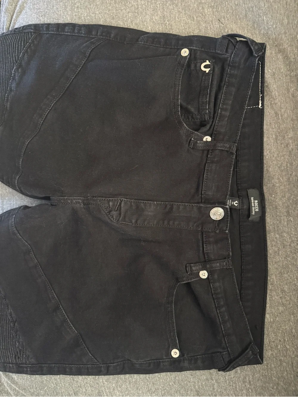 True Religion Men’s Black Slim Jeans (Rocco Relaxed Skinny)